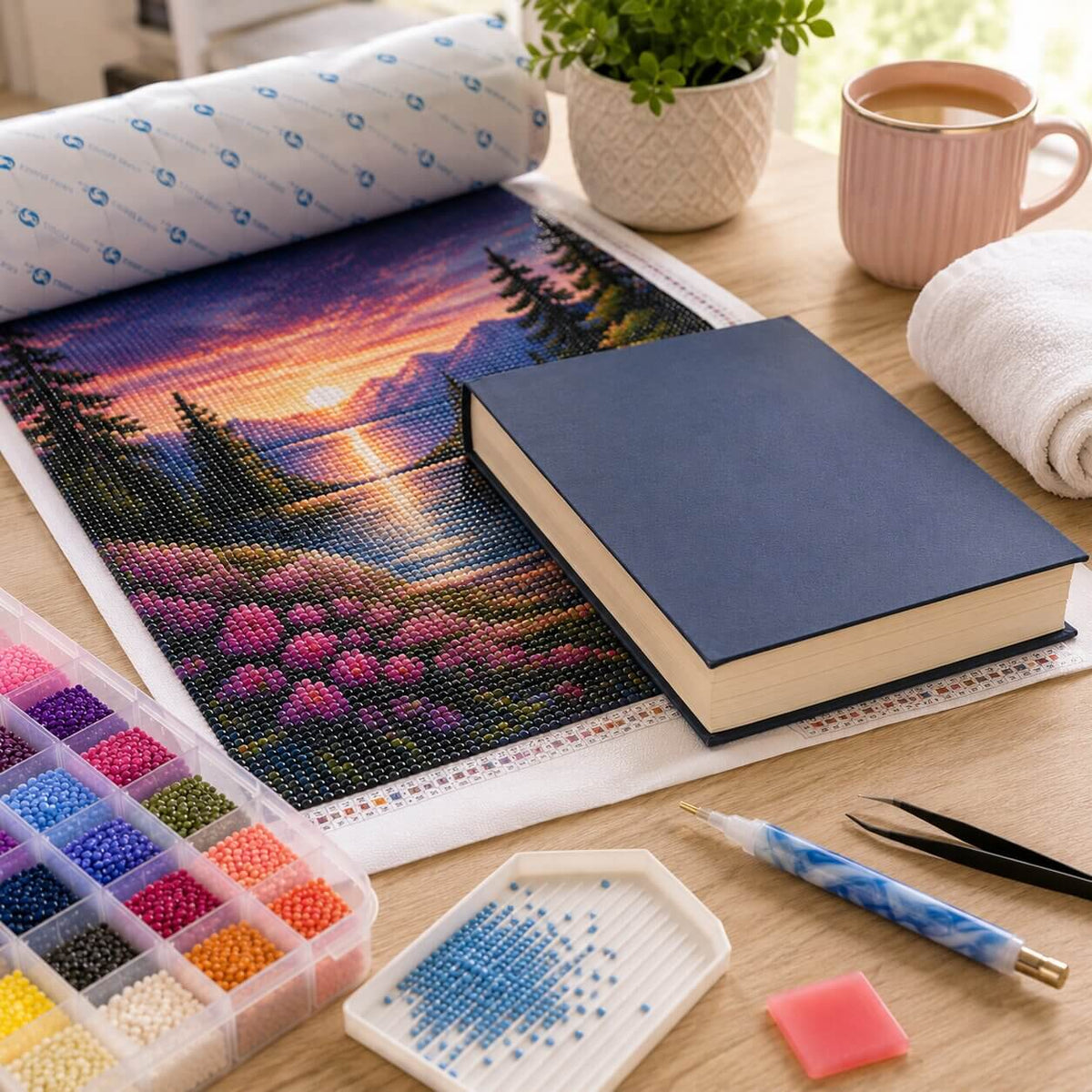 how to flatten diamond art canvas