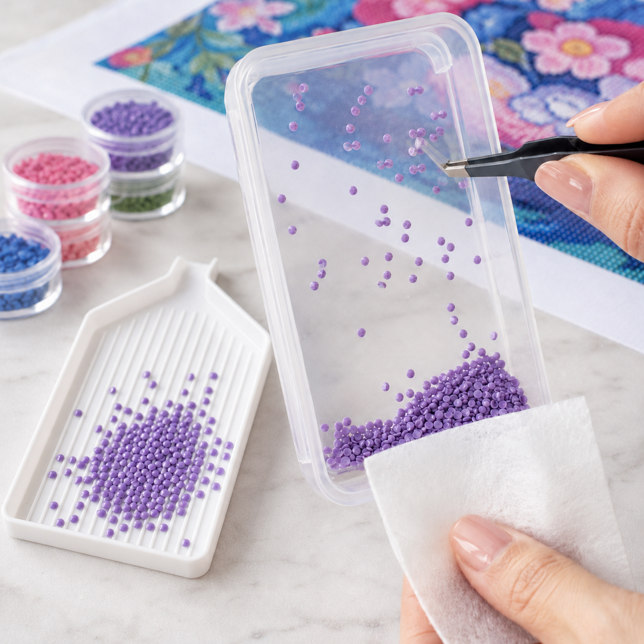 how to remove static from diamond art beads