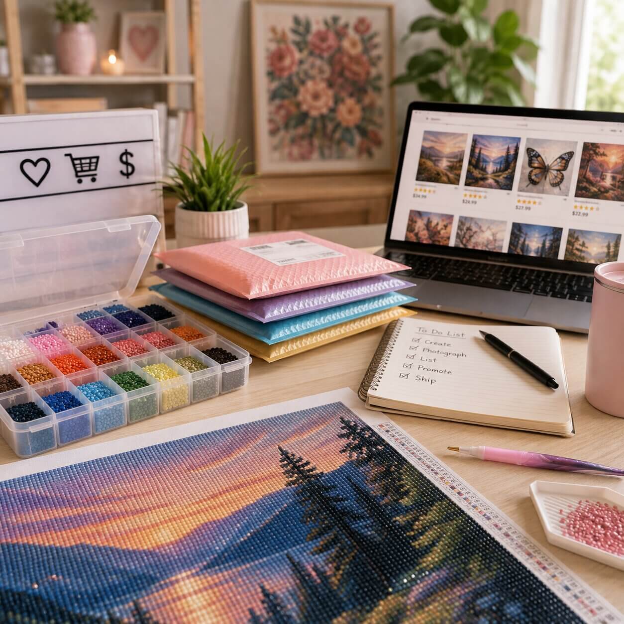 how to sell finished diamond art