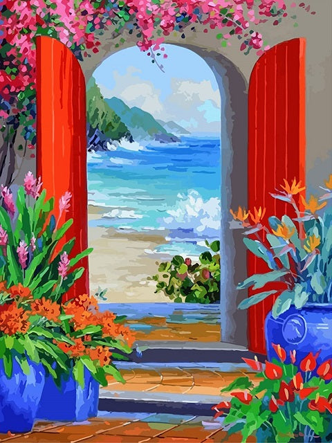 Flowers by the Ocean – All Diamond Painting