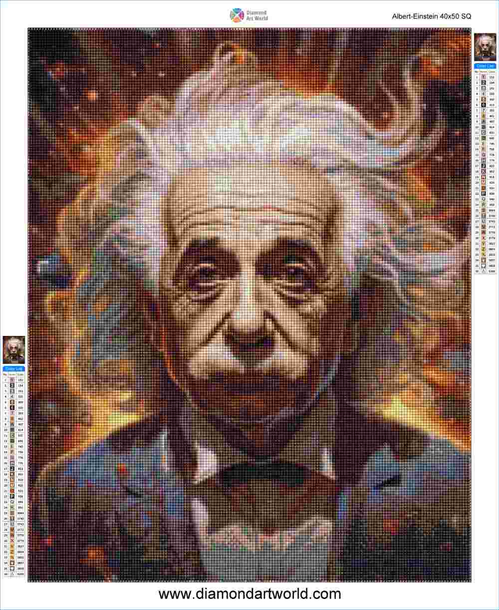 Albert Einstein - Diamond Painting Layout