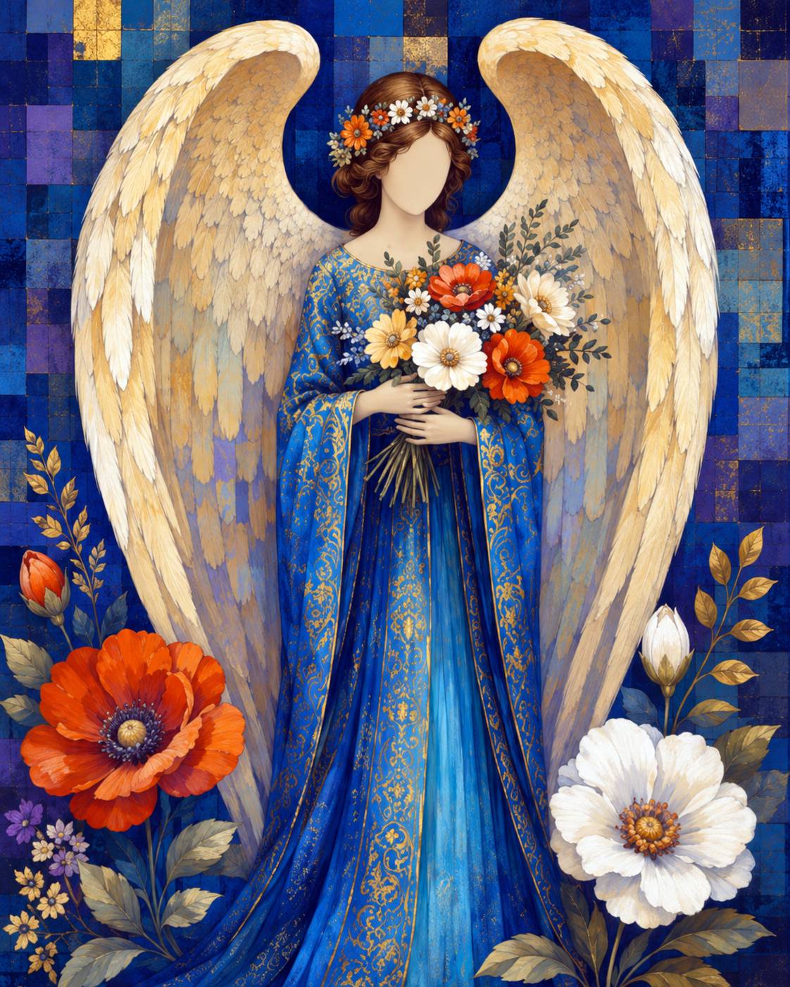Angel with Flower - Diamond Painting