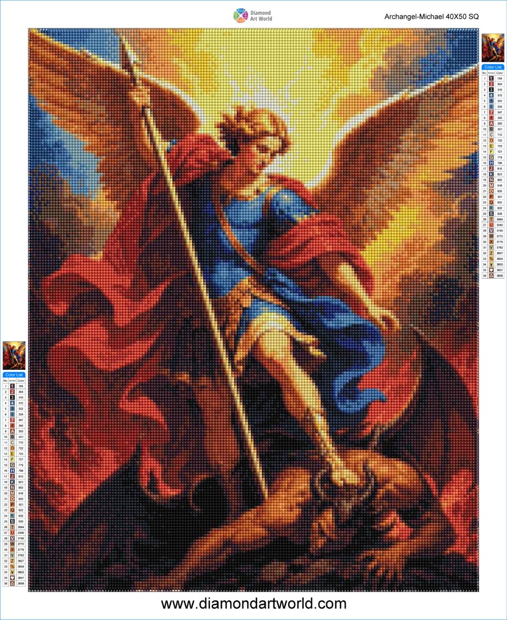 Archangel Michael - Diamond Painting Layout