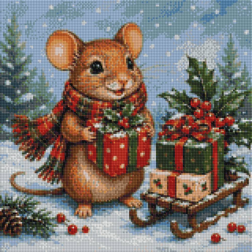 Christmas Mouse - Diamond Art