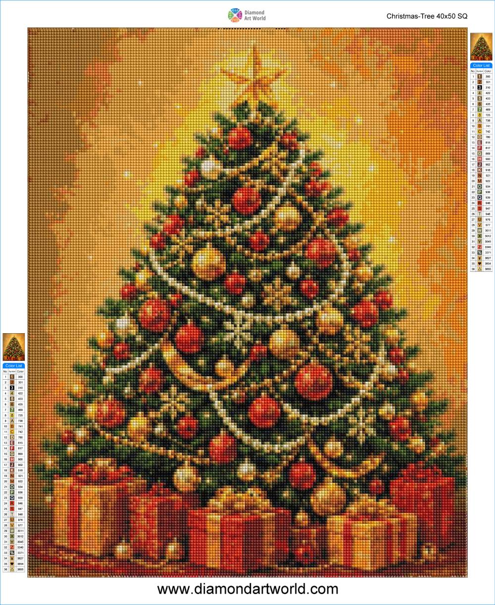 Christmas Tree - Diamond Painting Layout
