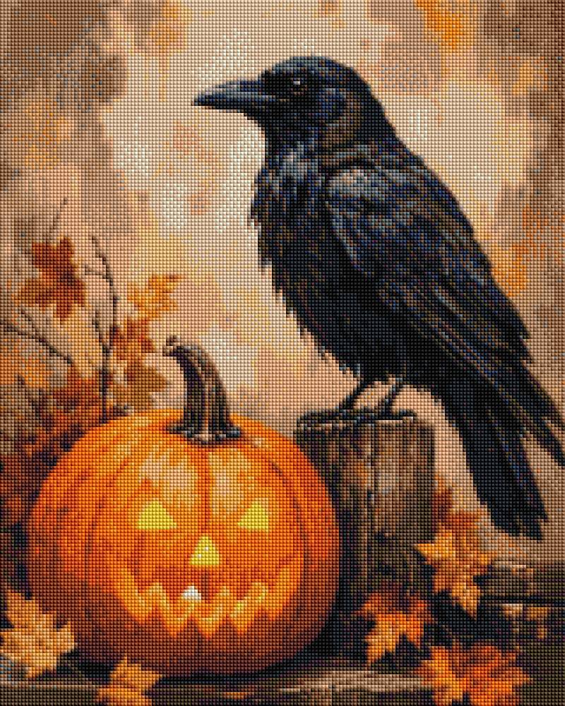 Crow on Pumpkin - Diamond Art