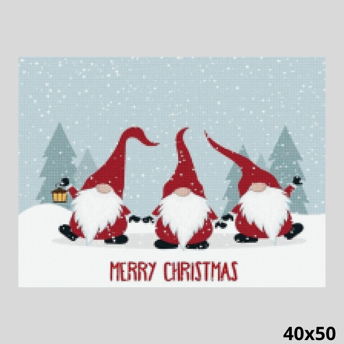 Dancing Christmas Dwarves 40x50 - Diamond Art World