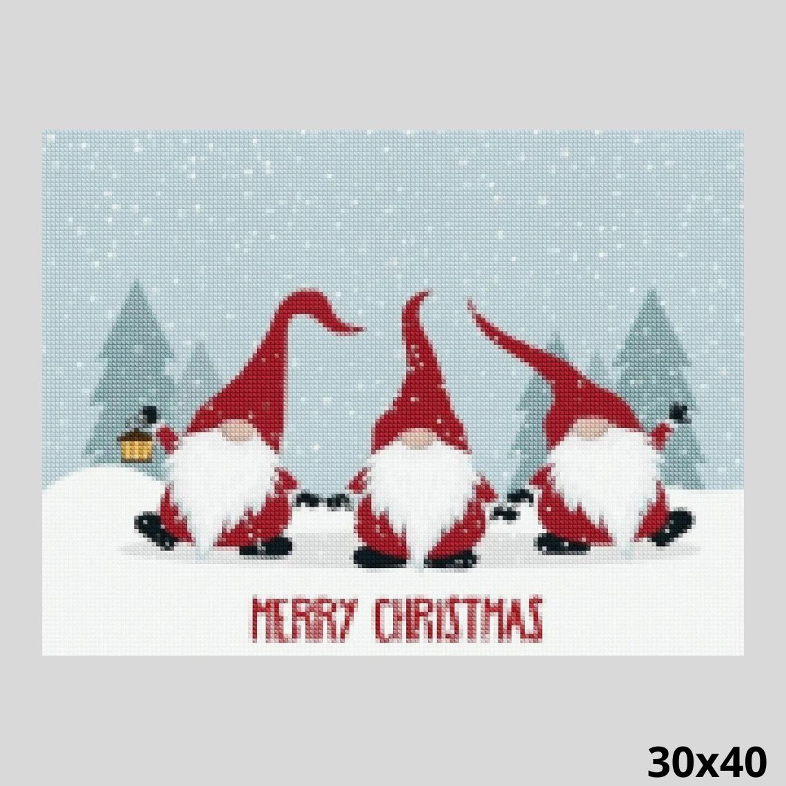 Dancing Christmas Dwarves 30x40 - Diamond Art World