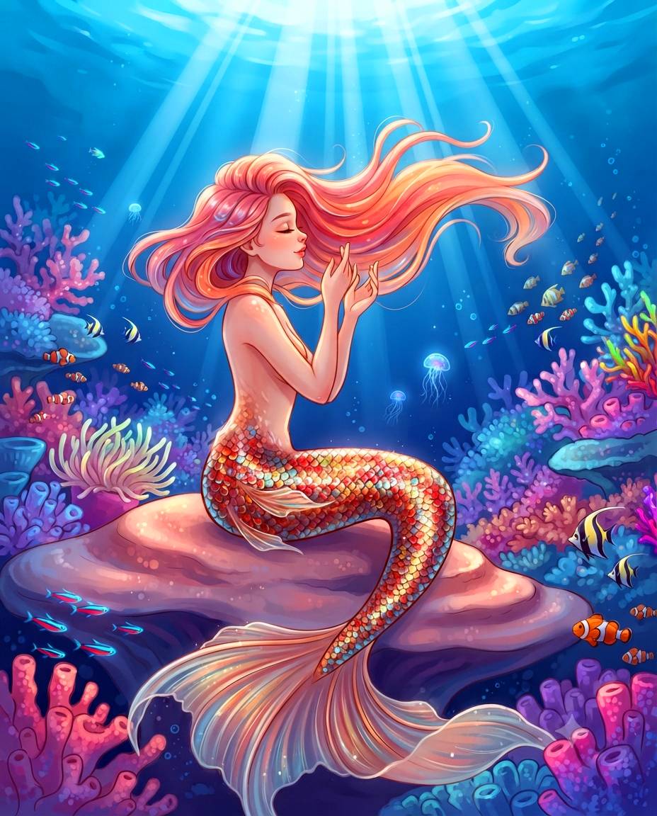 Dreaming Mermaid - Diamond Painting