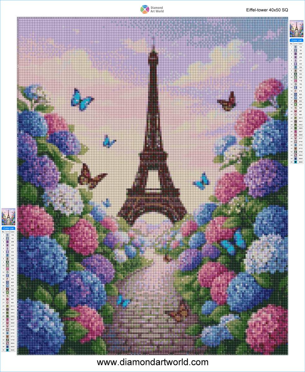 Eiffel Tower - Diamond Painting Layout