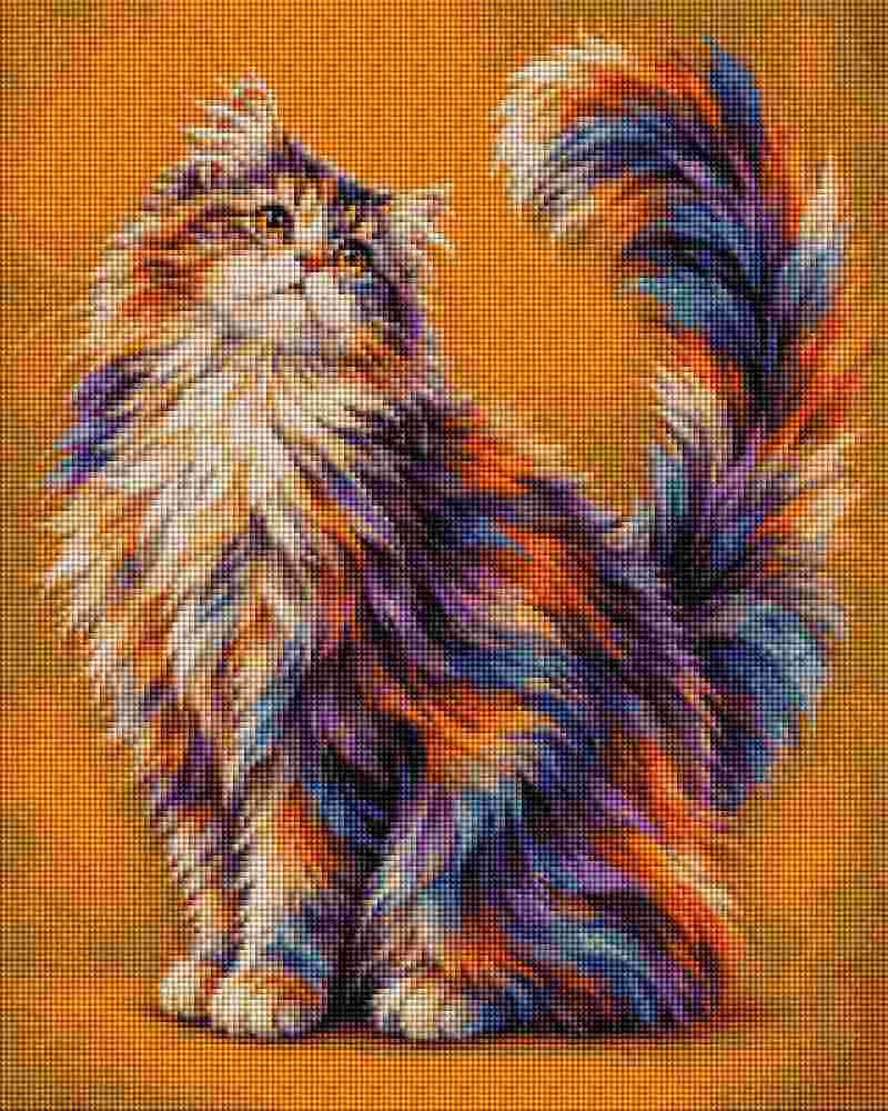 Fluffy Cat - Diamond Art