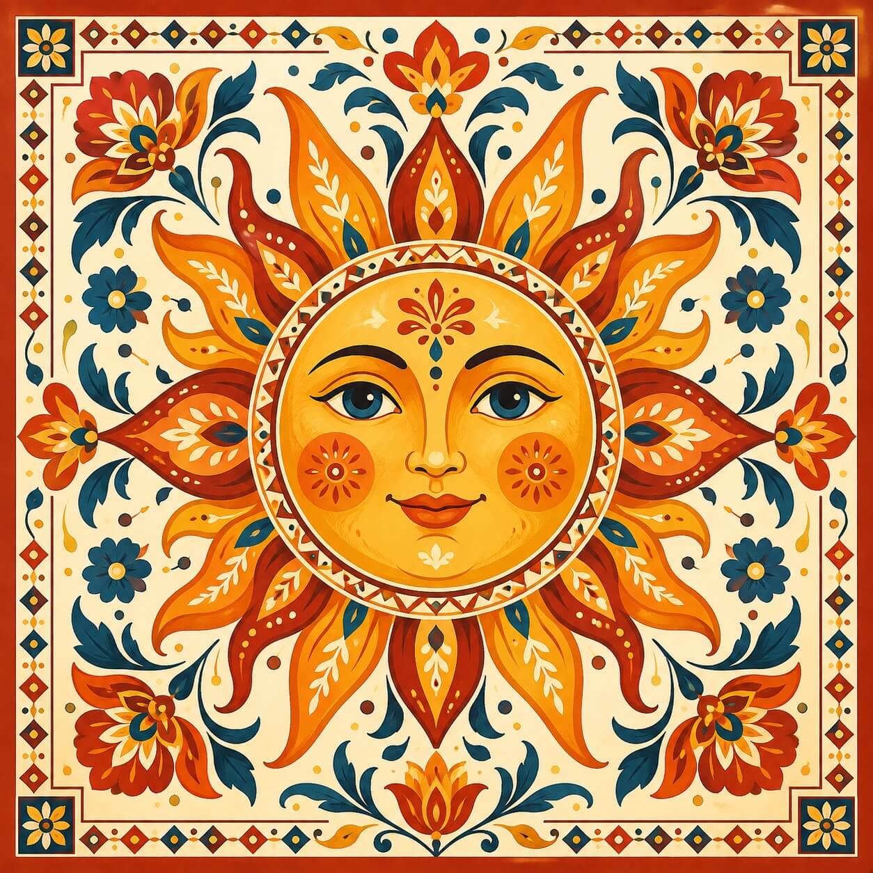 Folk Sun - Diamond Painting