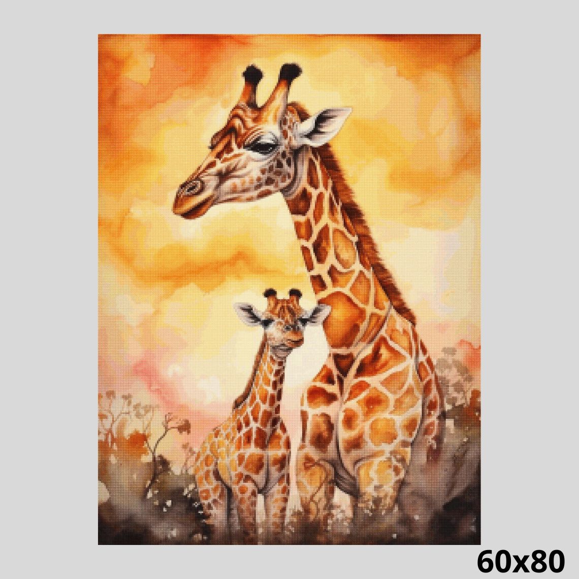 Giraffe and her Baby 60x80 Diamond Painting