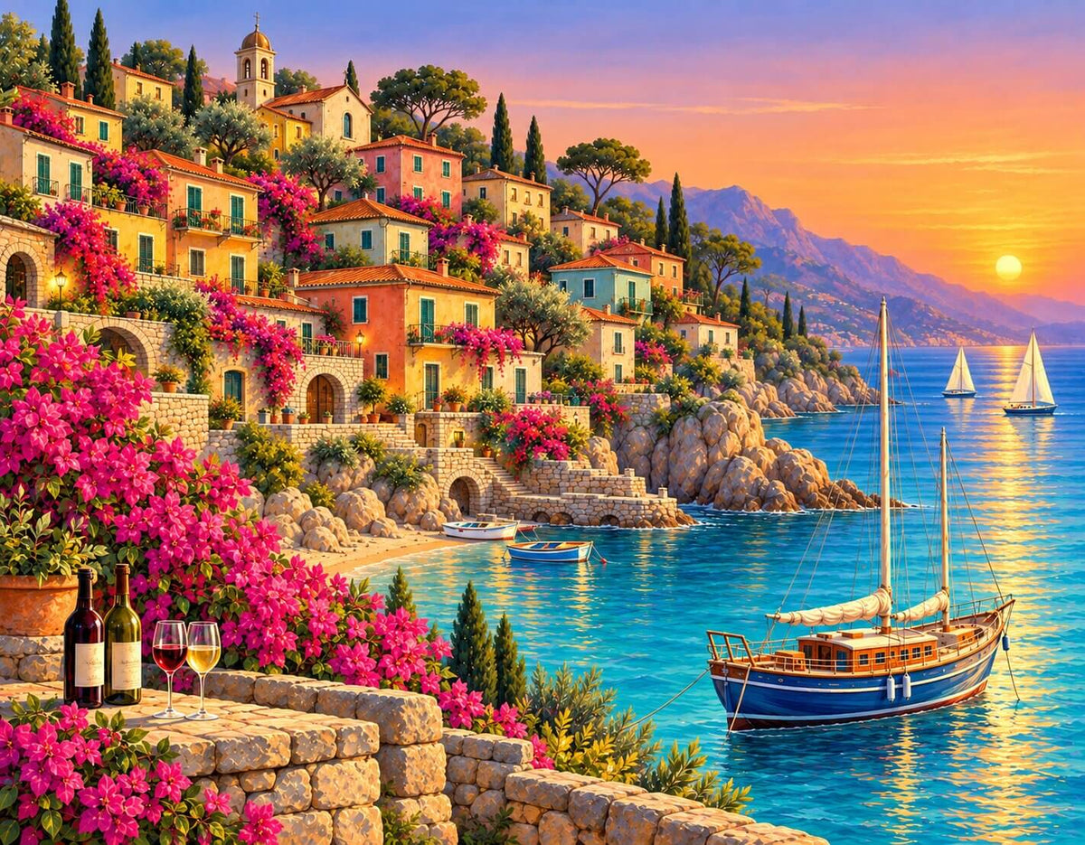 Golden Coast Sunset - Large -Diamond Painting