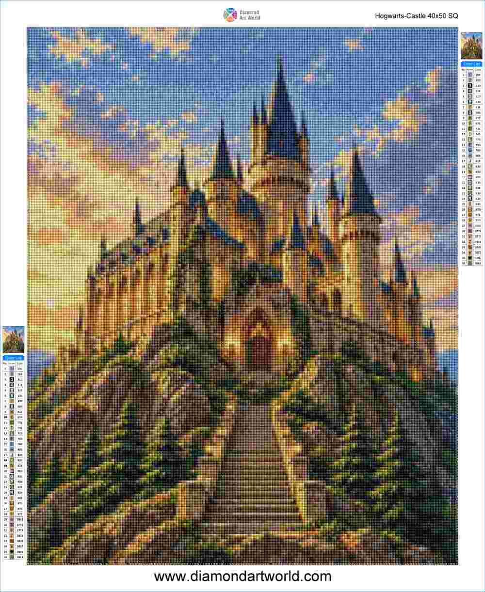 Hogwarts Castle - Diamond Painting Layout