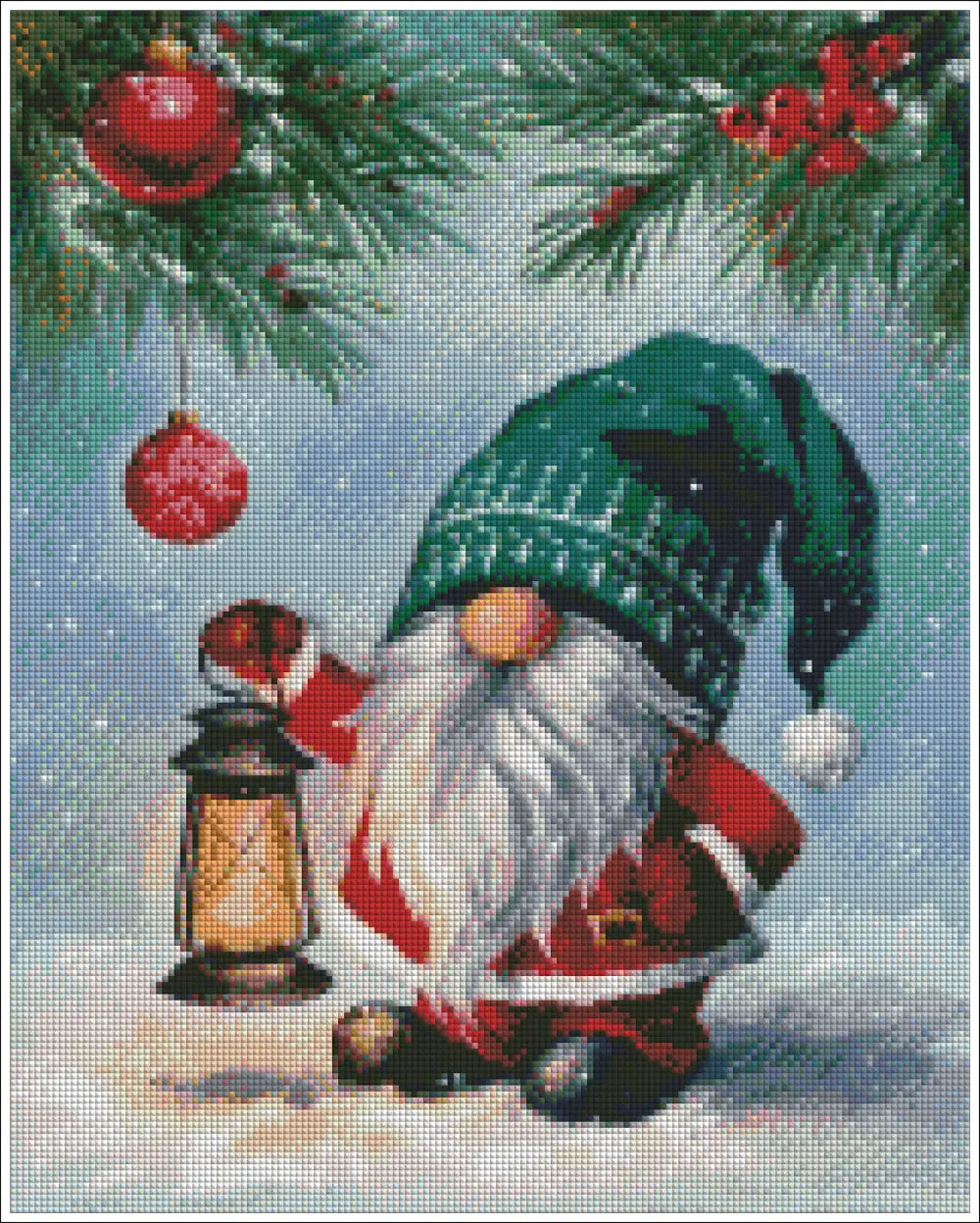 Holiday Lantern Gnome - Diamond Painting