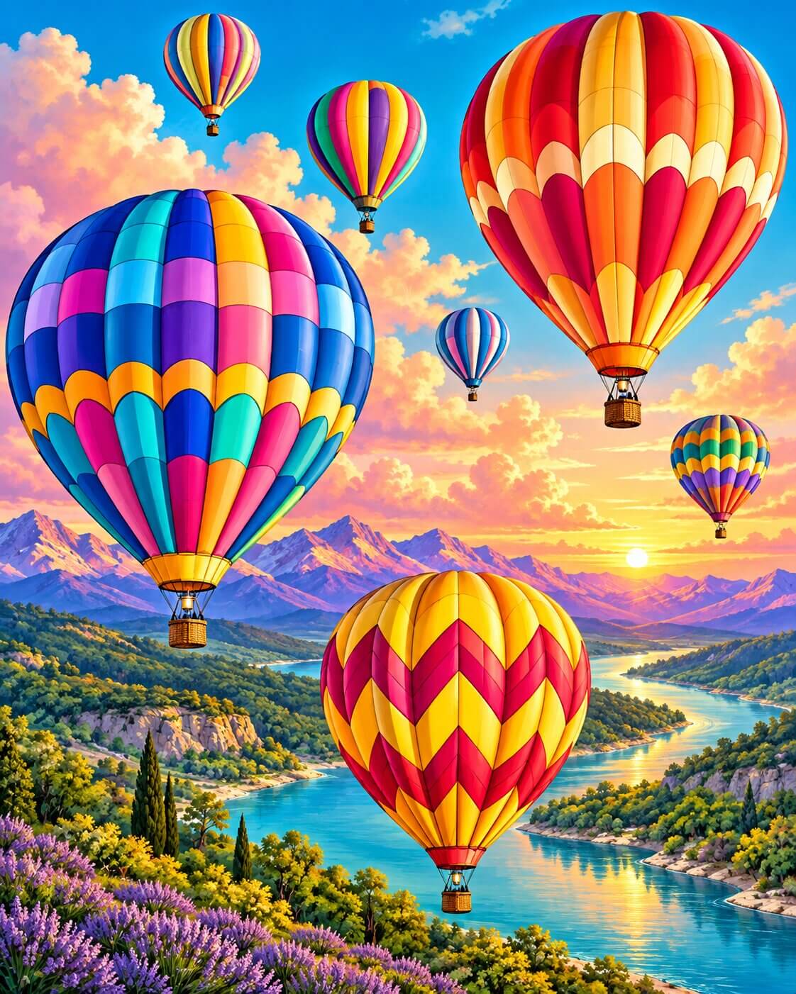 Hot Air Balloons Flight - Diamond Painting
