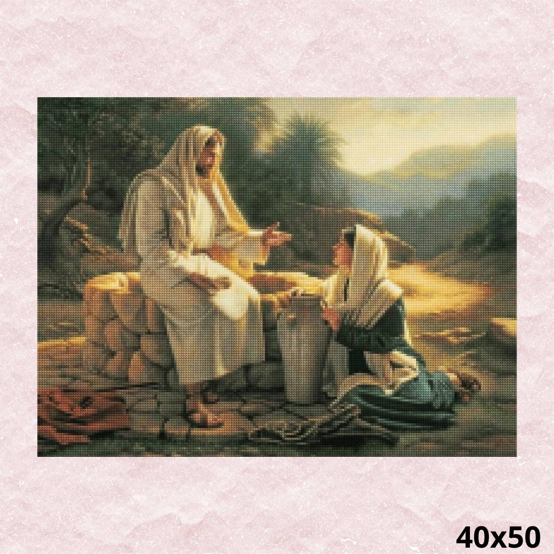 Jesus Talks with a Samaritan Woman 40x50 - Diamond Painting