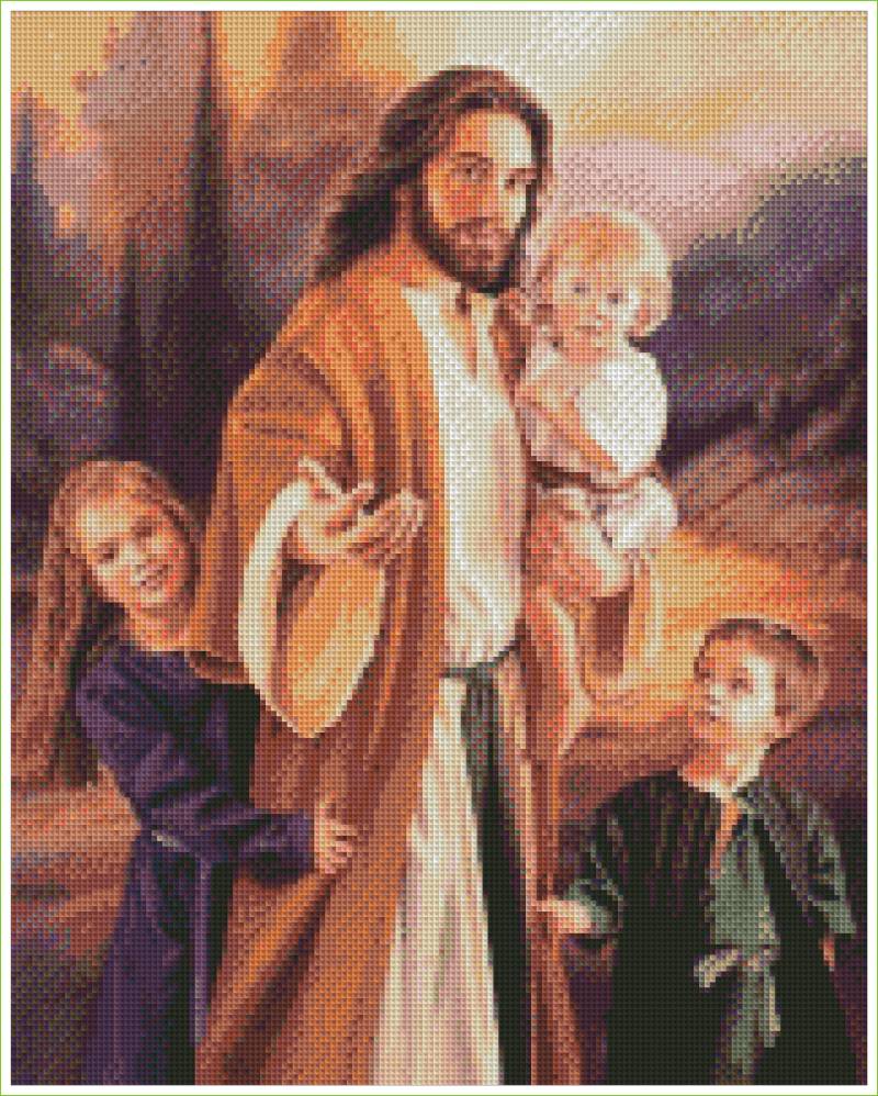 Jesus with Children - Diamond Art