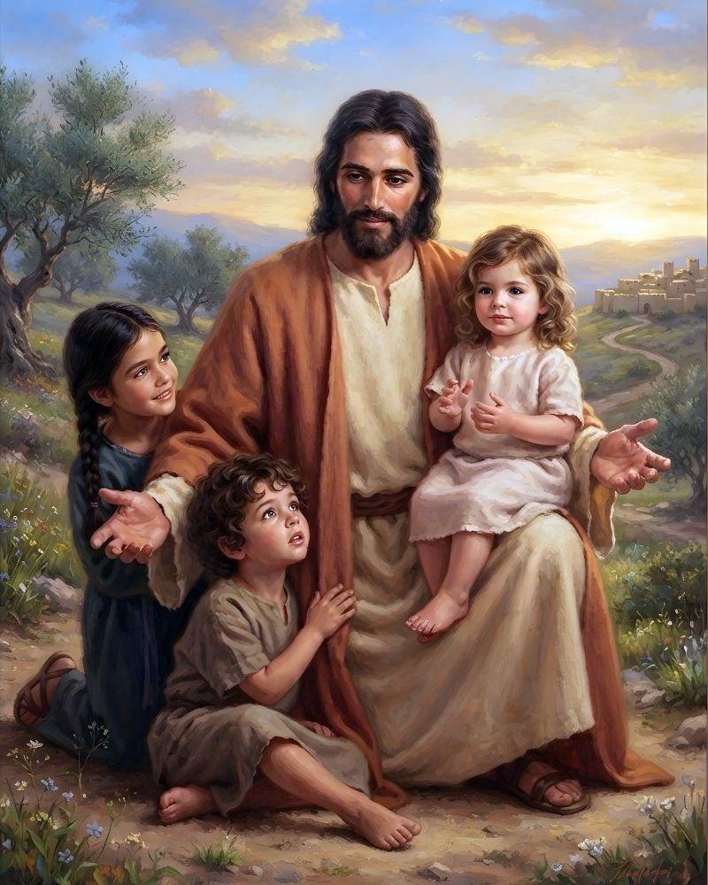 Jesus with Children - Diamond Painting