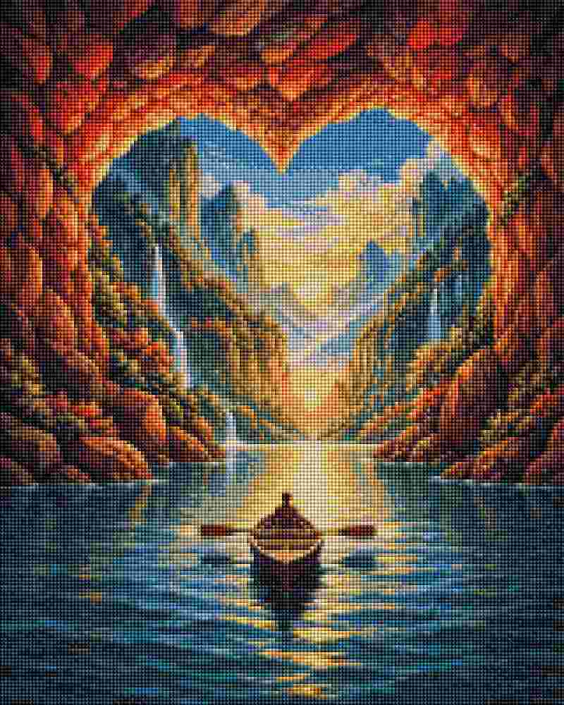 Kayaking Out Of the Cave - Diamond Art