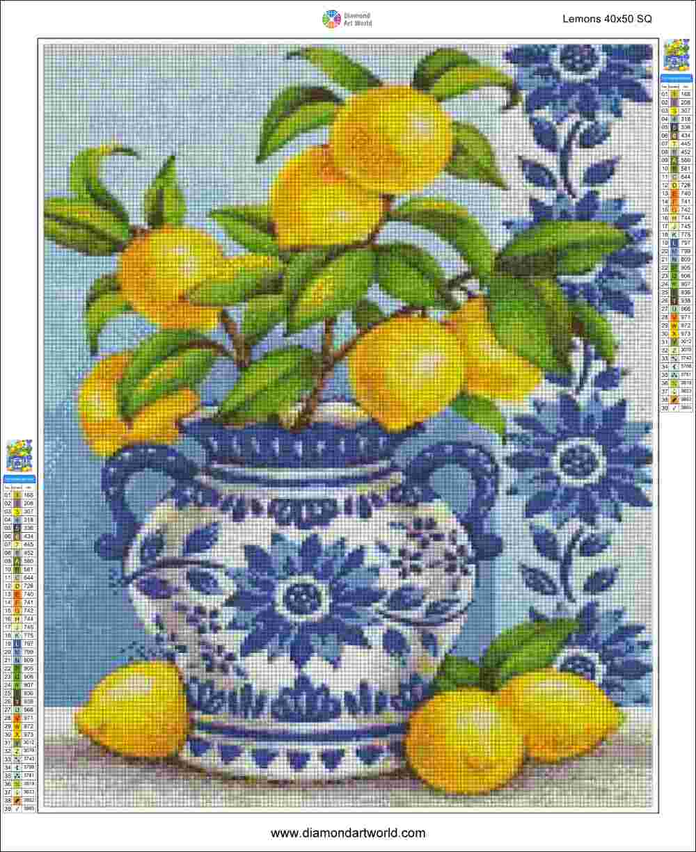 Lemons - Diamond Painting Layout