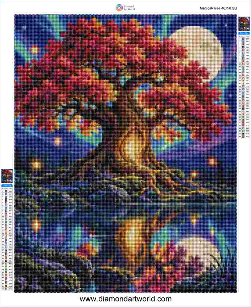 Magical Tree - Diamond Painting Layout