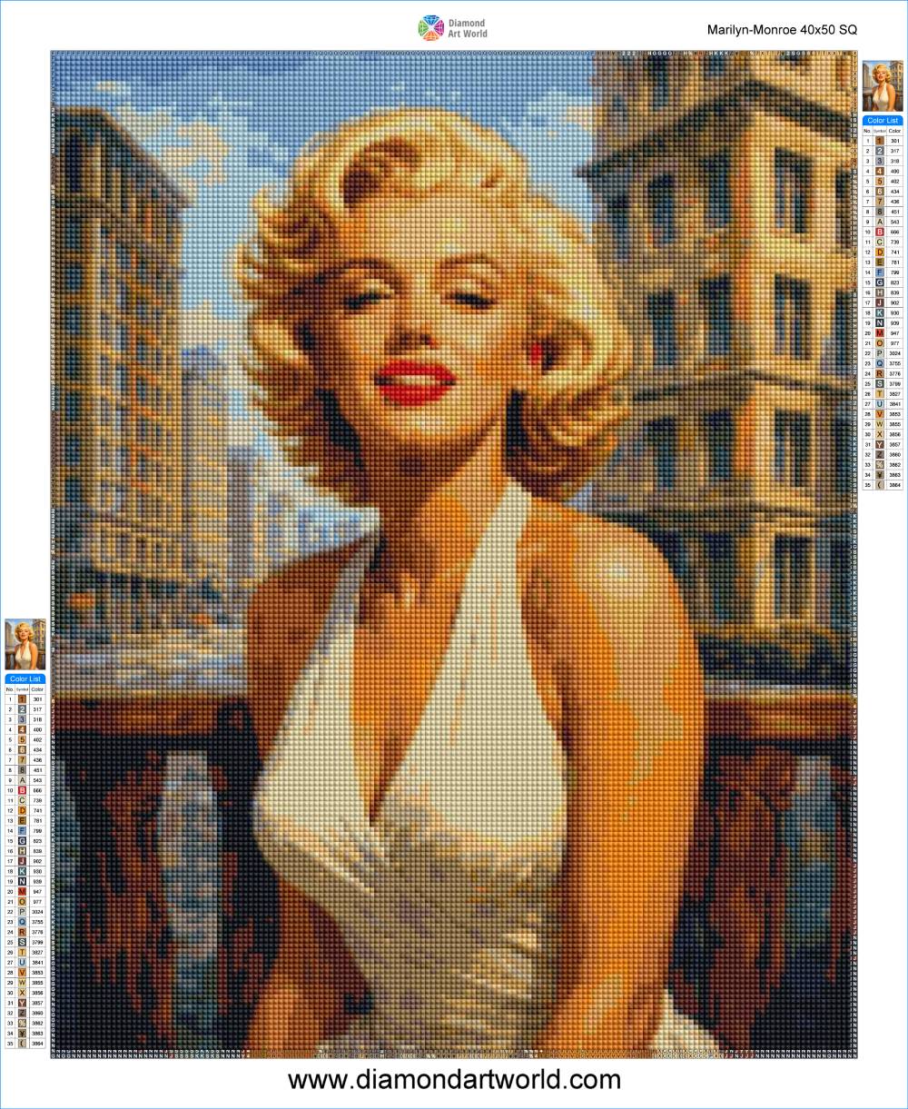 Marilyn Monroe Diamond Painting Layout