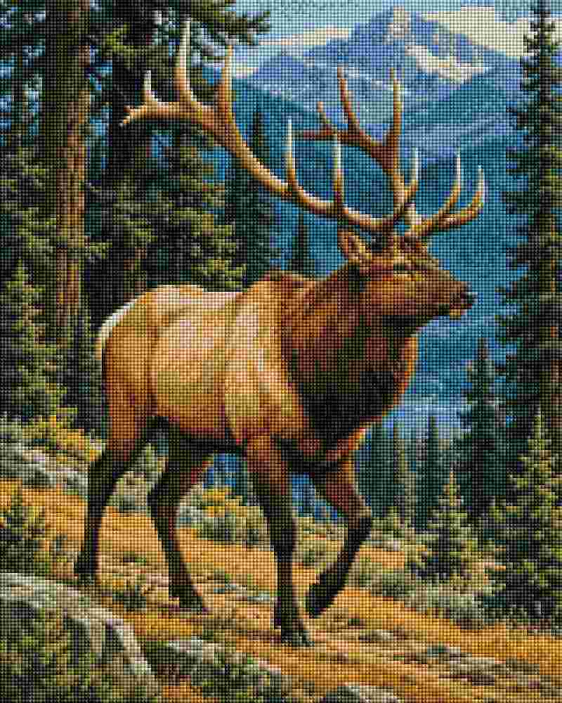 Mighty Elk in Forest - Diamond Painting