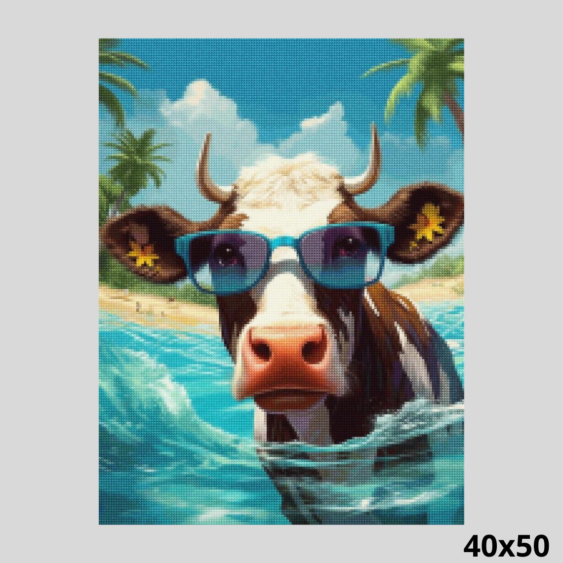 Tropical Cow Holiday 40x50 - Diamond Art World