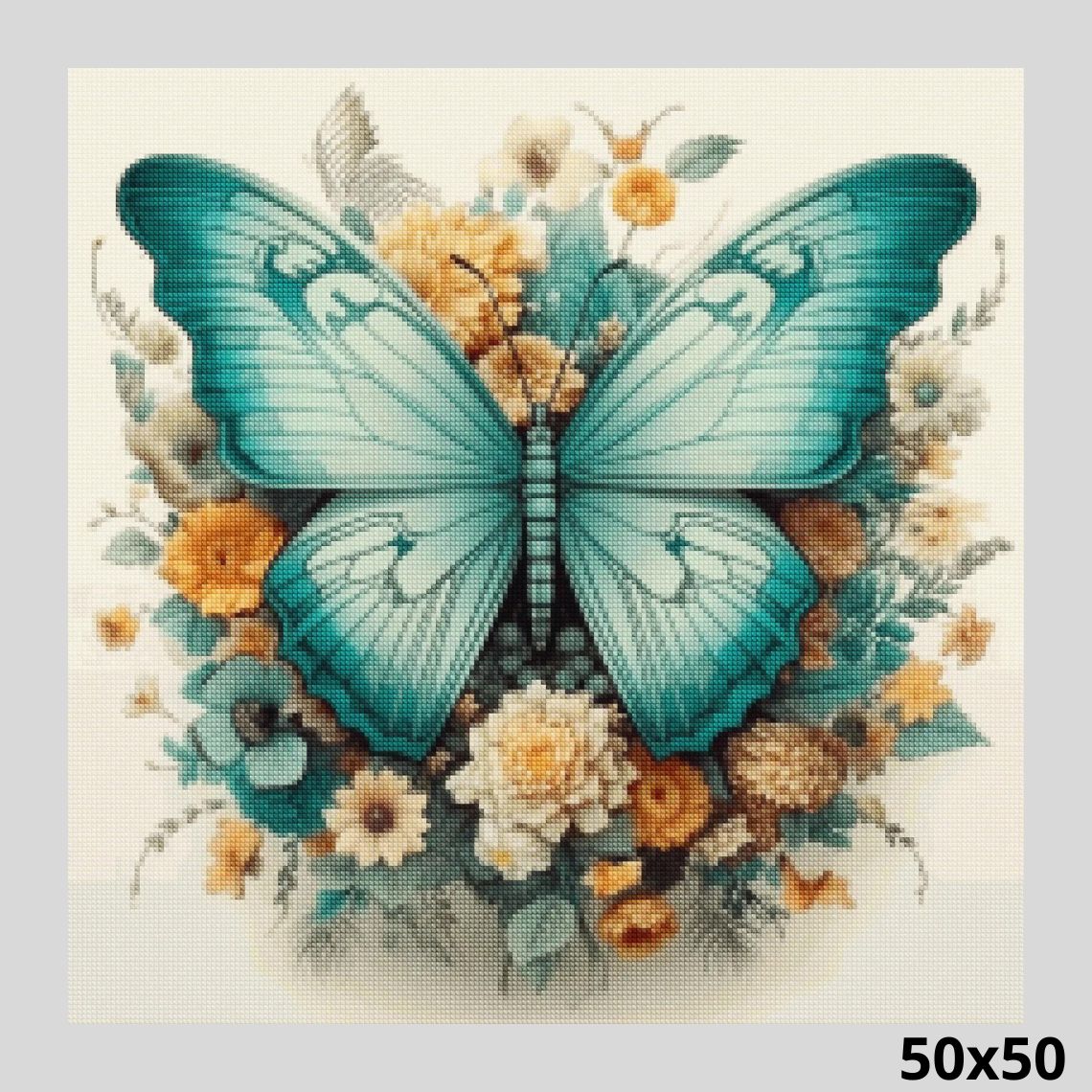 Turquoise Butterfly - Diamond Painting Kit