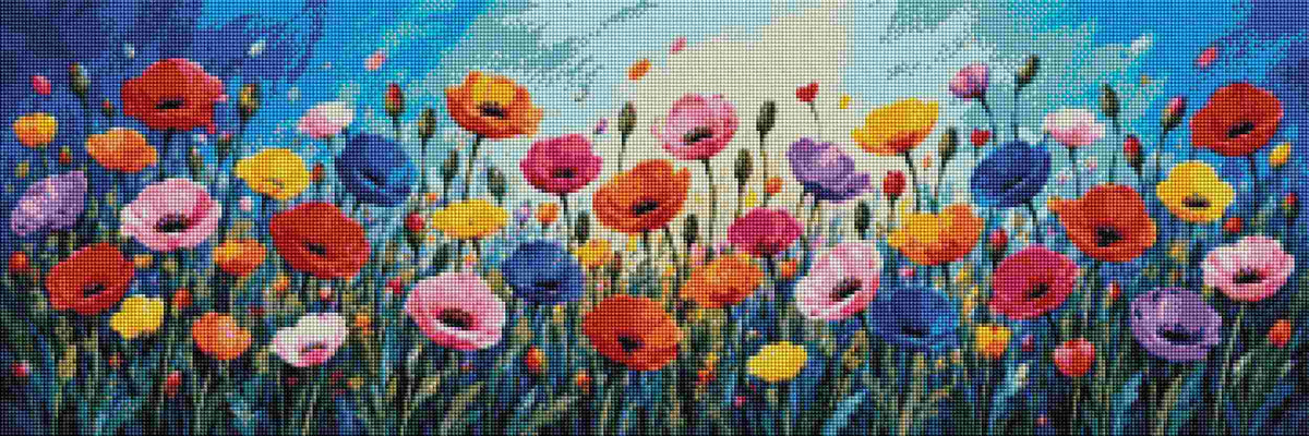 Vibrant Meadow Poppies - Diamond Art