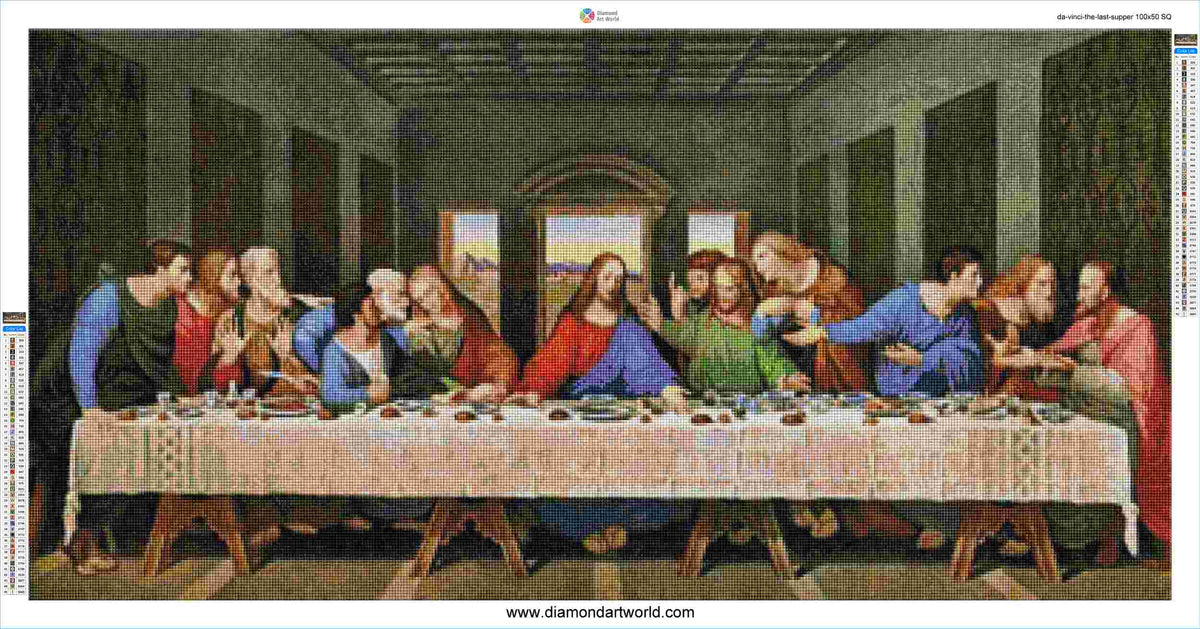 Leonardo Last Supper - Diamond Painting Kit Layout
