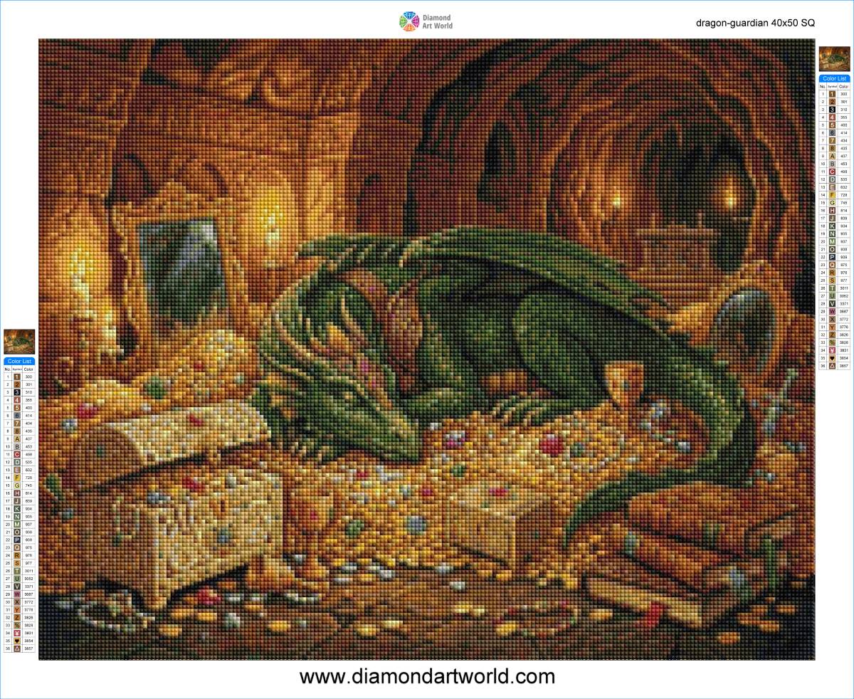 Dragon Guardian Diamond Painting Layout