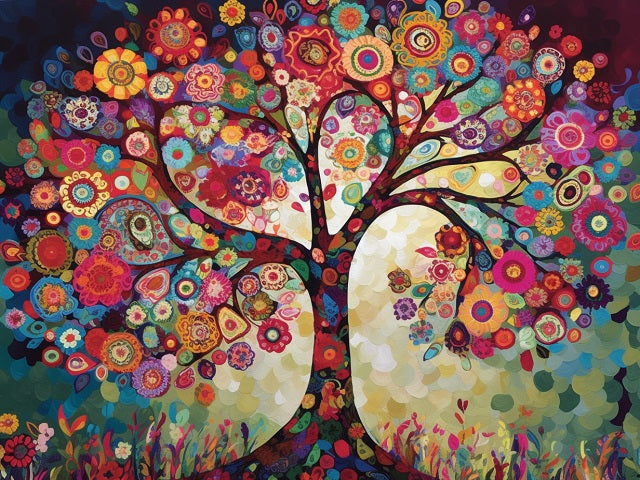 Flower Mandala Tree - Diamond Painting
