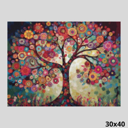Flower Mandala Tree 30x40 Diamond Painting