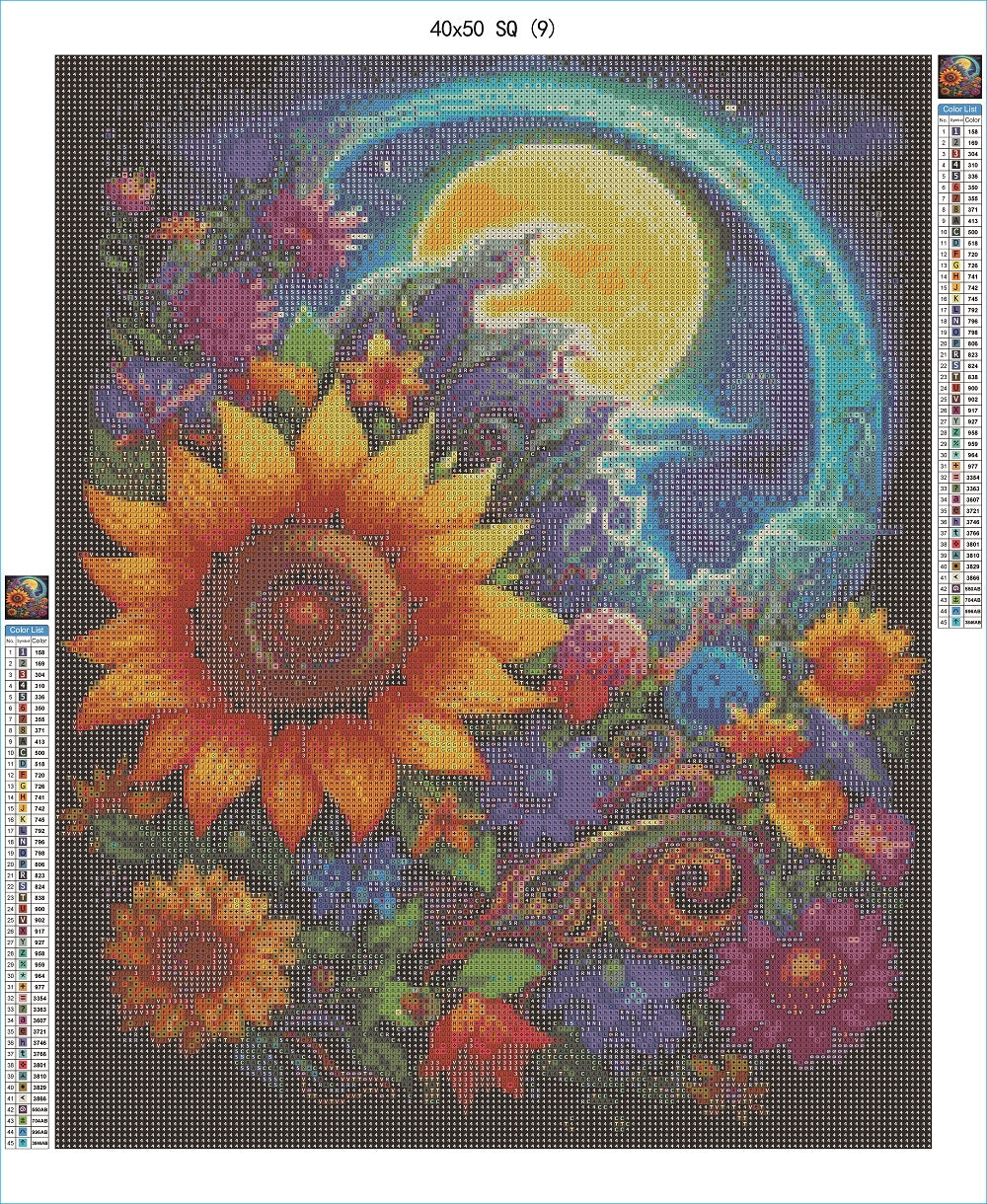 Galaxy Flowers 40x50 SQ - AB Diamond Painting