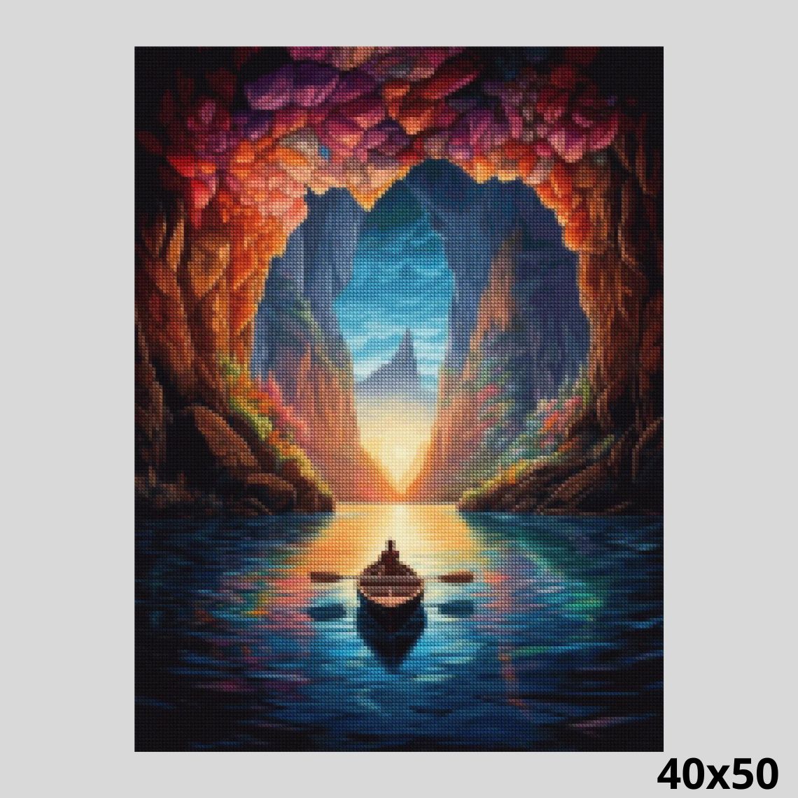 Kayaking Out Of the Cave 40x50 - Diamond Art
