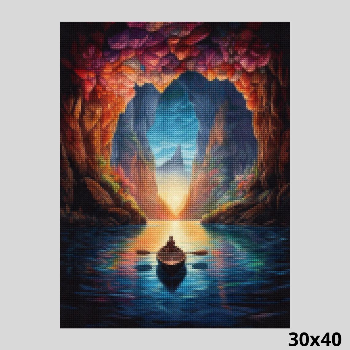 Kayaking Out Of the Cave 30x40 - Diamond Art
