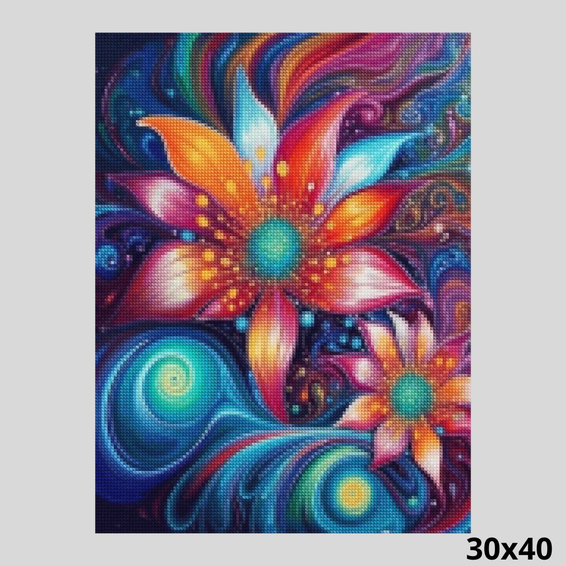 Mandala Lotus Flowers 30x40 Diamond Painting