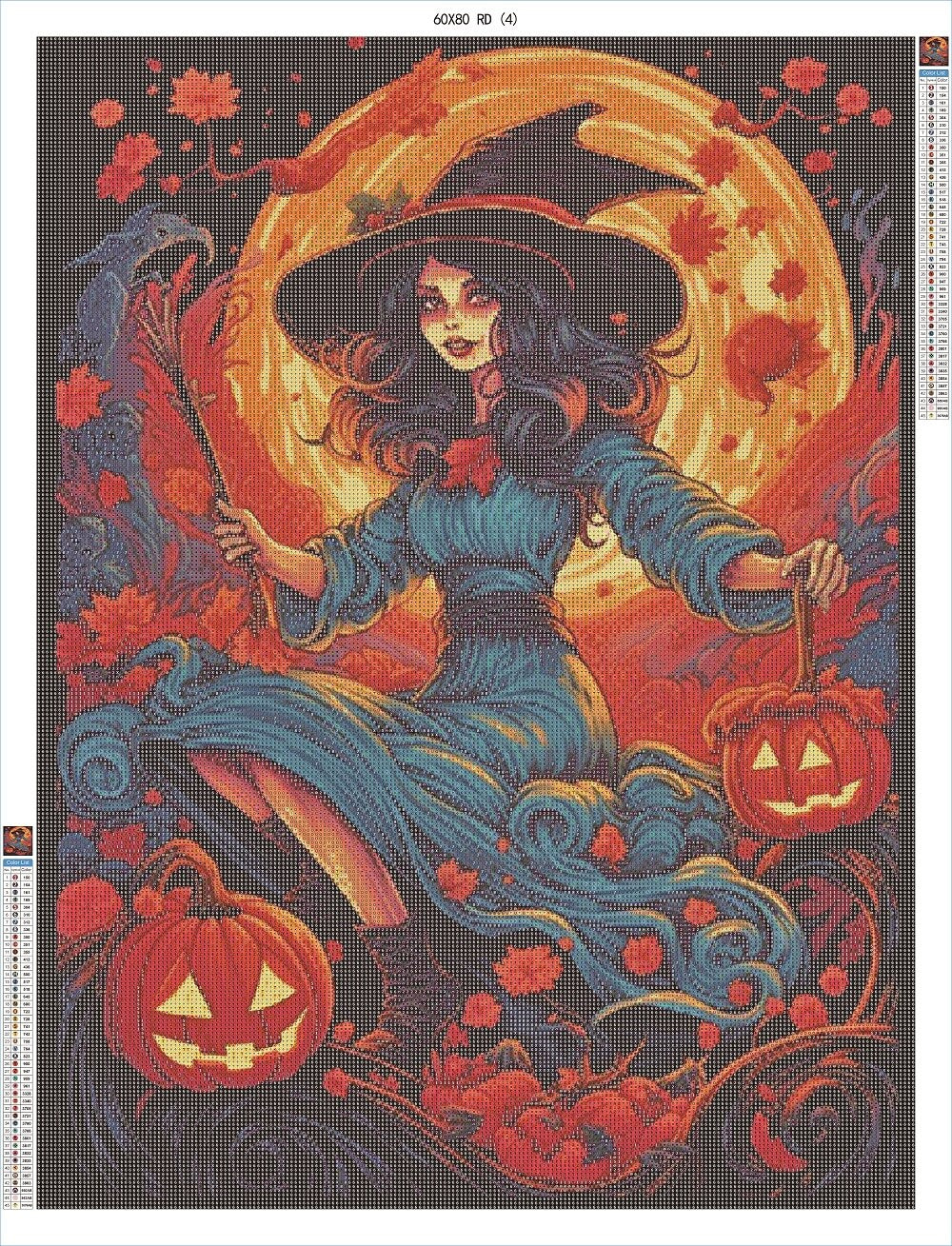 Moonlit Mystique Witch 60x80 RD - AB Diamond Painting