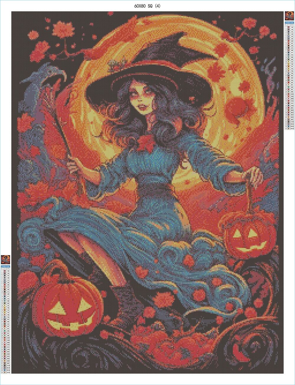 Moonlit Mystique Witch 60x80 SQ - AB Diamond Painting