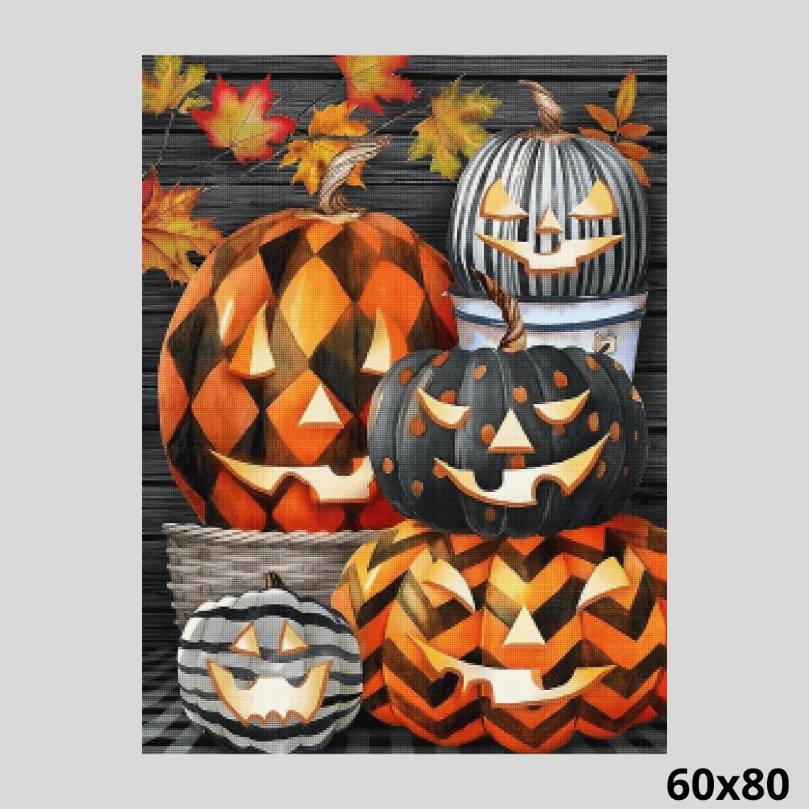 Mosaic Decoration Pumpkins 60x80 - Diamond Painting