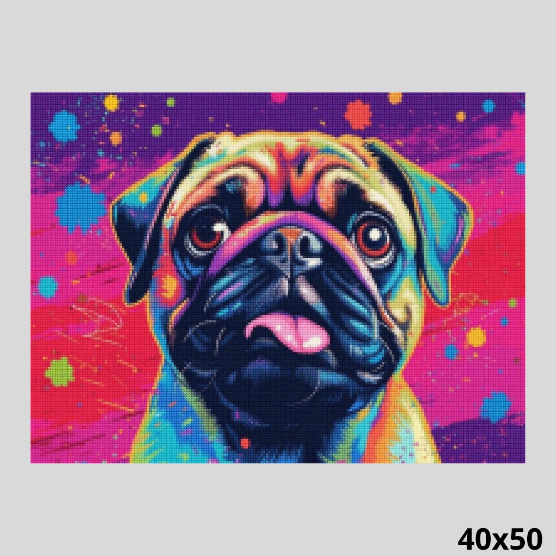 Neon Pug 40x50 - Diamond Art World