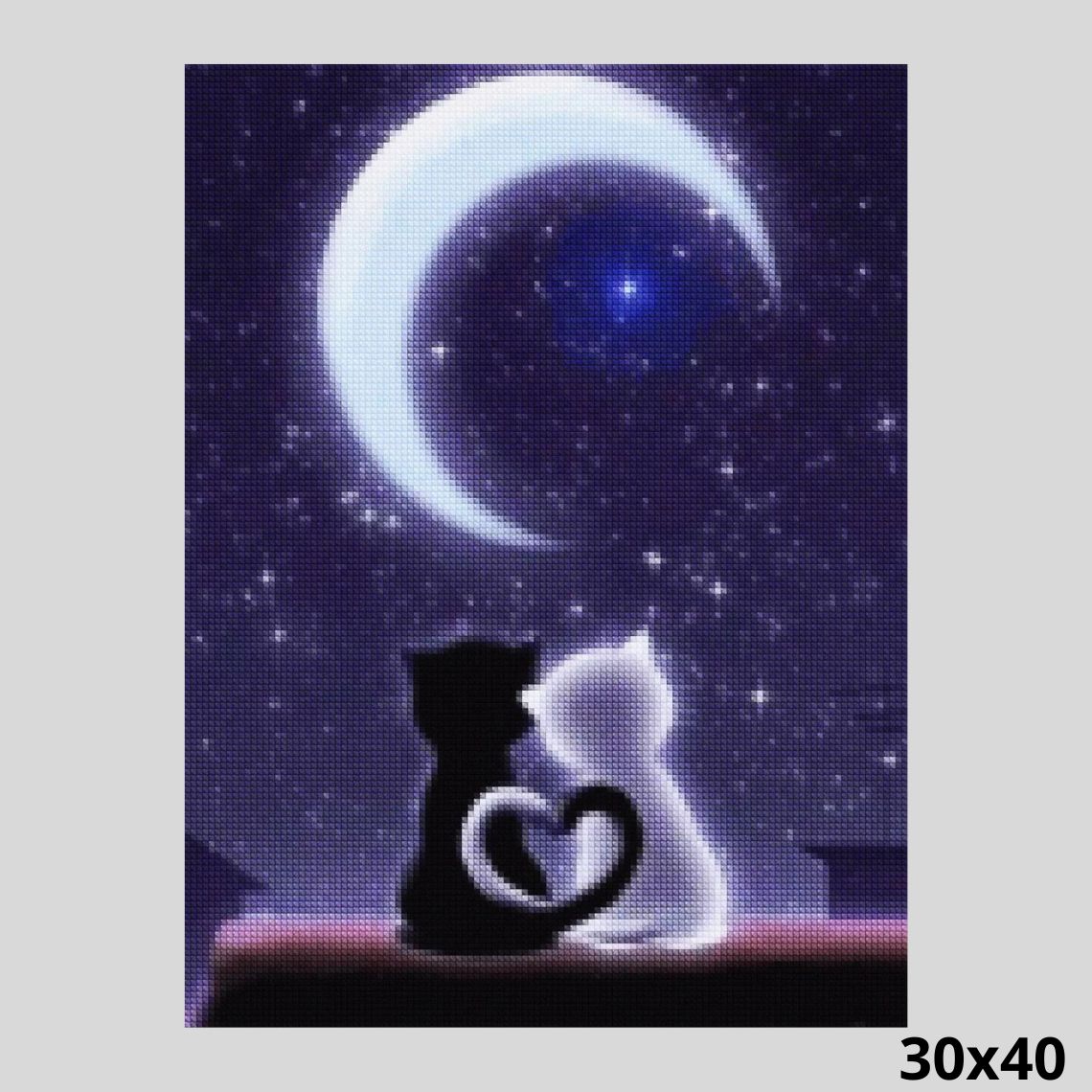 Night of the Cats Love 30x40 - Diamond Painting