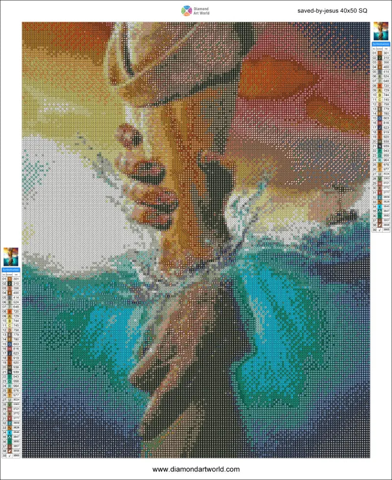 Saved by Jesus - Diamond Painting Layout