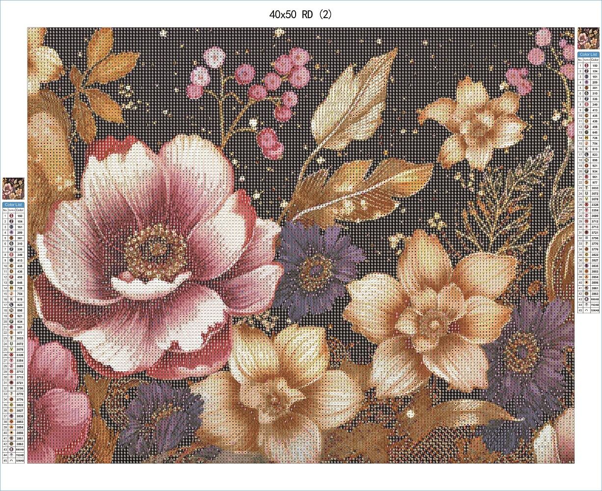 Starlit Blossoms 40x50 RD - AB Diamond Painting