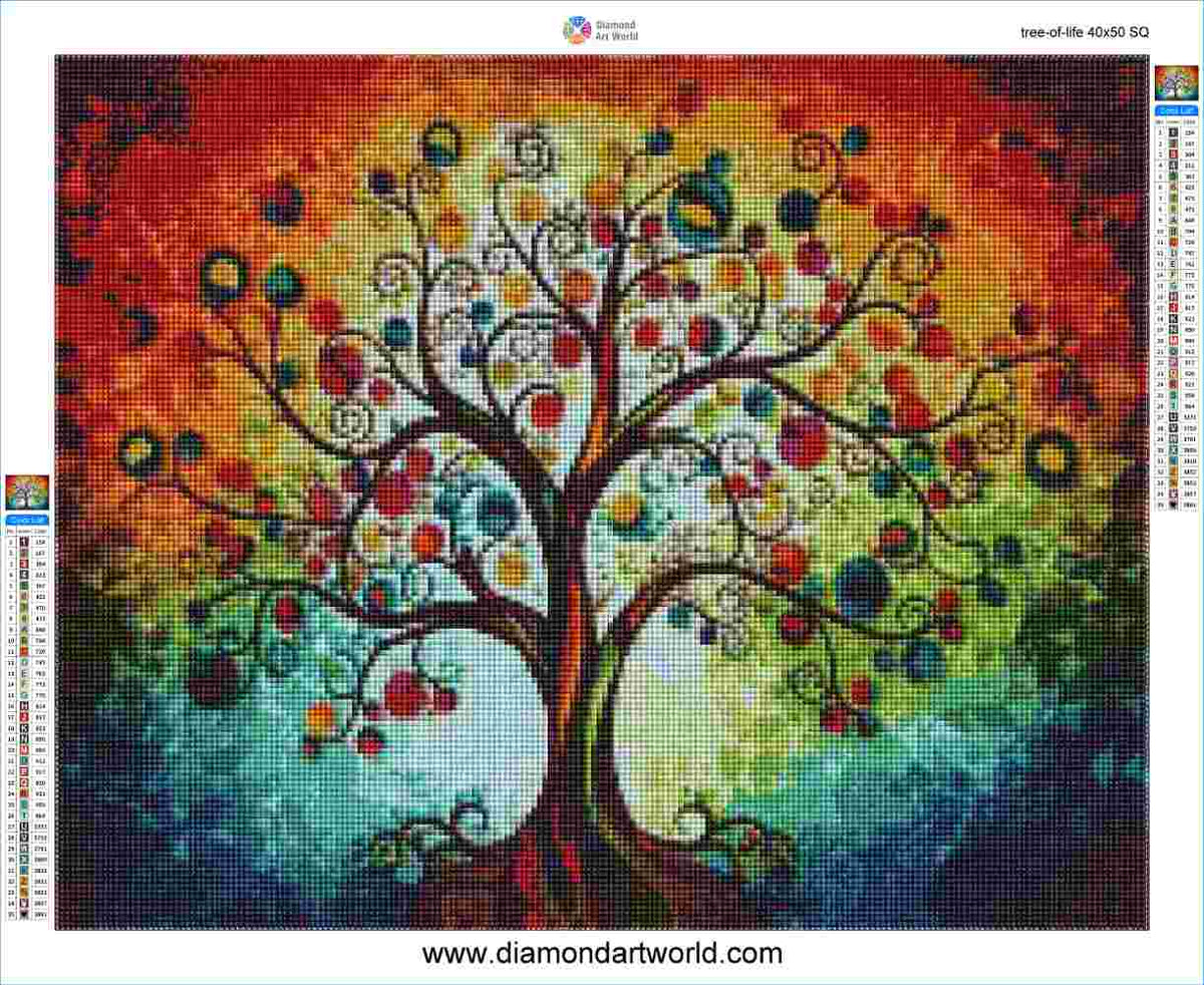 Tree of Life - Diamond Painting Layout