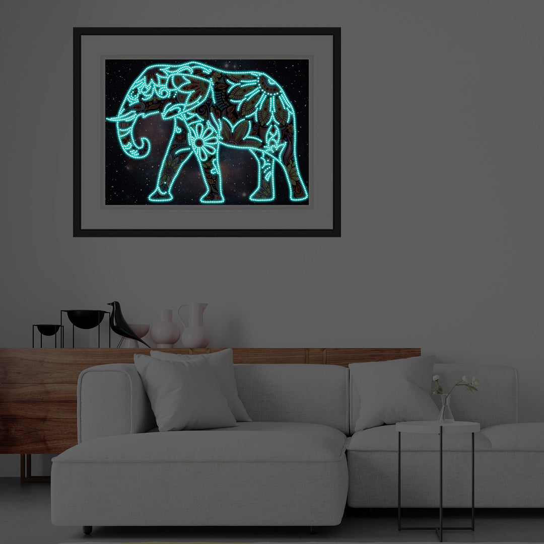 Sparkly Selections Elephant Glow in the Dark Diamond Painting Kit