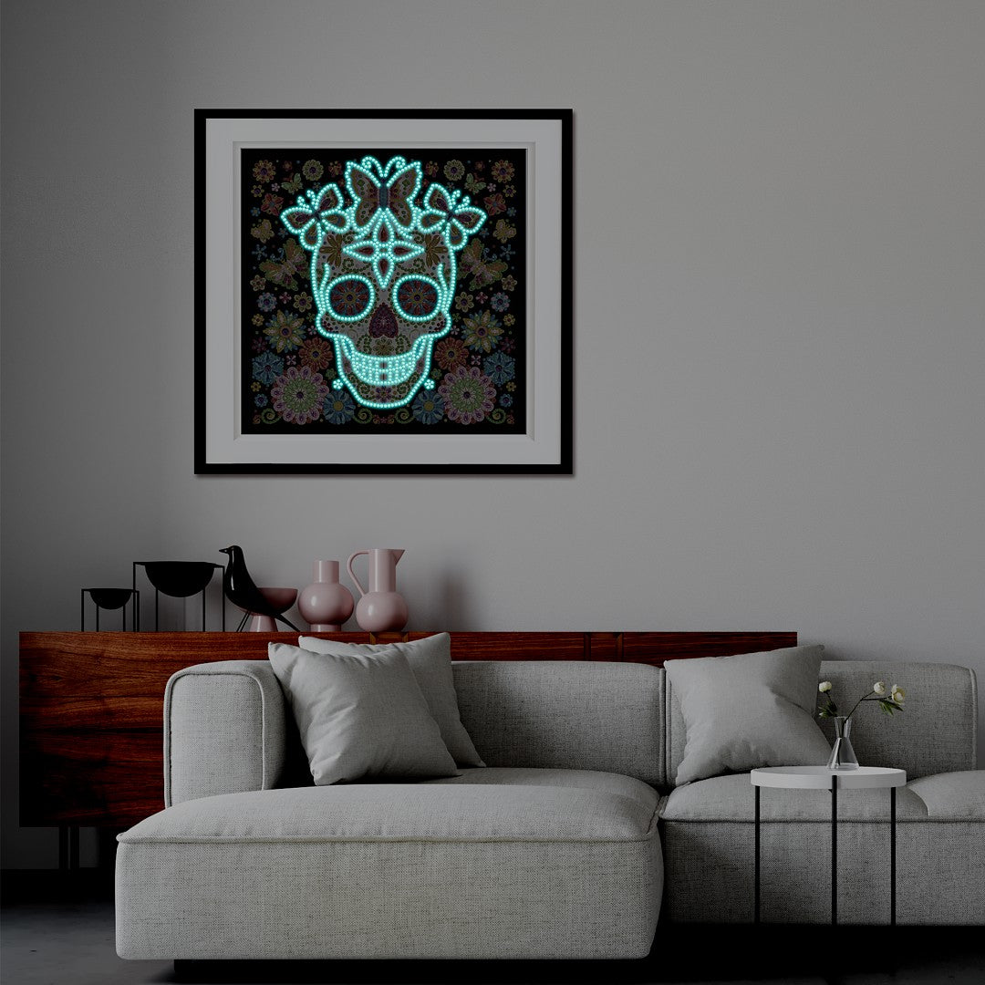 Boho Skull Glow in the Dark Night
